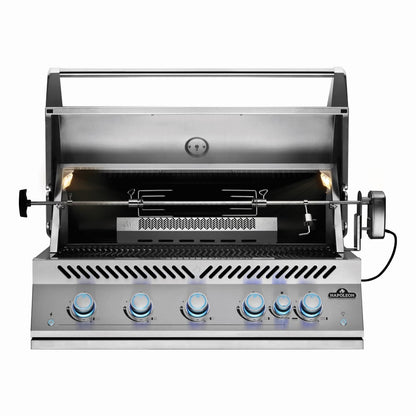 Napoleon BIG38RBSS-1 Grill - Straight Open With Rotisserie - White Background