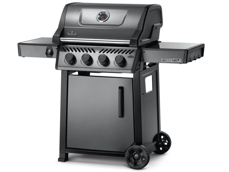 Napoleon Freestyle 425 Freestanding 4-Burner Gas Grill - Graphite Grey - F425DGT - Angled View