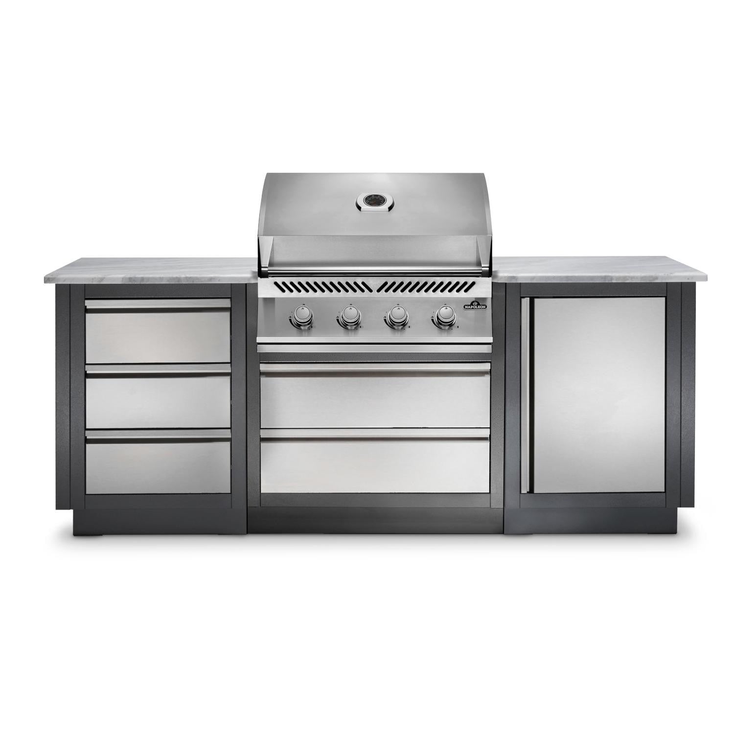 Napoleon ODK100-BI32SS OASIS 100 Modular Island Bundle W/ Built-In 500 Series 32-Inch Grill