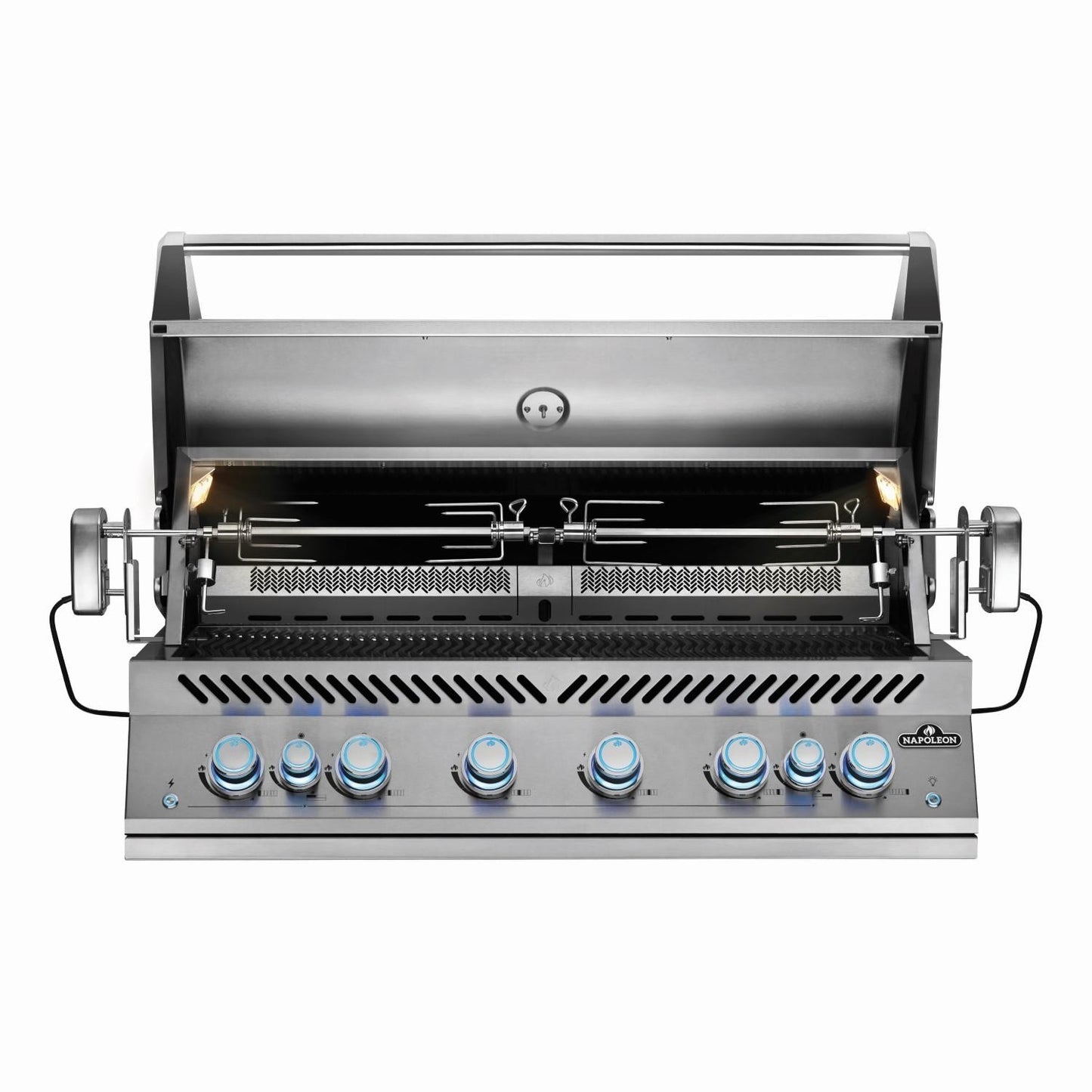 Napoleon BIG44RBSS-1 Grill - Straight Open With Dual Motor Rotisserie - White Background