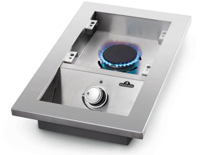 Napoleon Built-In 500 Series Inline Single Range Top Burner with Stainless Steel Cover - BI10RTSS - Burner On