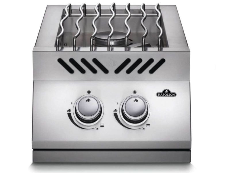 Napoleon Built-In 500 Series Inline Dual Range Top Burner with Stainless Steel Cover - 	BI12RTSS - Front View