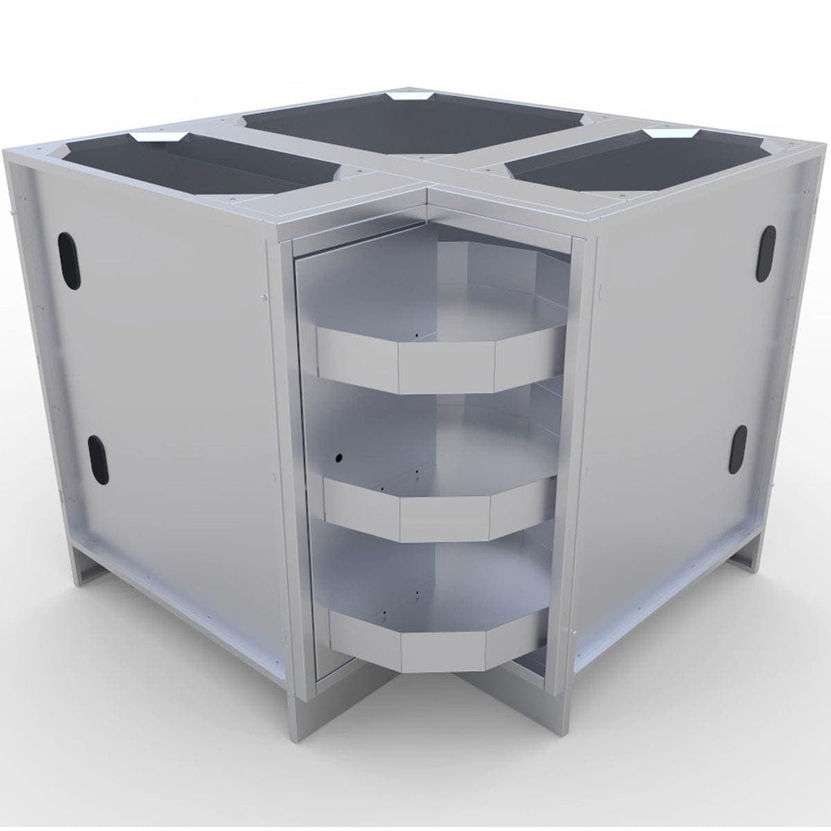 SBC12SLS - Cabinet Door Rotates For Access To Lazy Susan Shelves