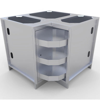 SBC12SLS - Cabinet Door Rotates For Access To Lazy Susan Shelves