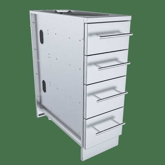 Sunstone 12″ 4 Multi Drawer Storage Base Cabinet – SBC12SMD - Angled View