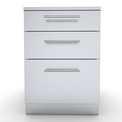 Sunstone 24″ Large Triple Drawer Base Cabinet – SBC24STD - Front