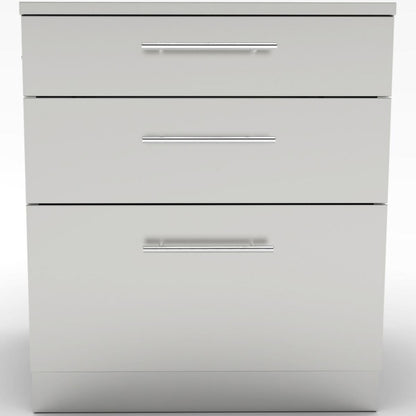 Sunstone 30-Inch Outdoor Kitchen Triple Drawer Island Cabinet - SBC30STD - Front