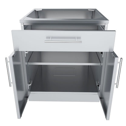 Sunstone Designer 30-in W x 28.25-in D x 34.5-in H Modular Outdoor Kitchen Cabinet - SBC30CDD - Front Open Door and Drawer