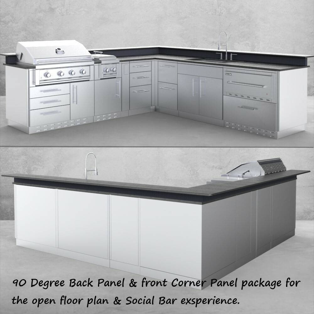 Sunstone 90 Degree 31” X 31” Component Cabinet Back Panel Package – SCC31BP90 - Installed On Set
