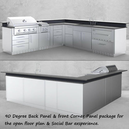 Sunstone 90 Degree 31” X 31” Component Cabinet Back Panel Package – SCC31BP90 - Installed On Set