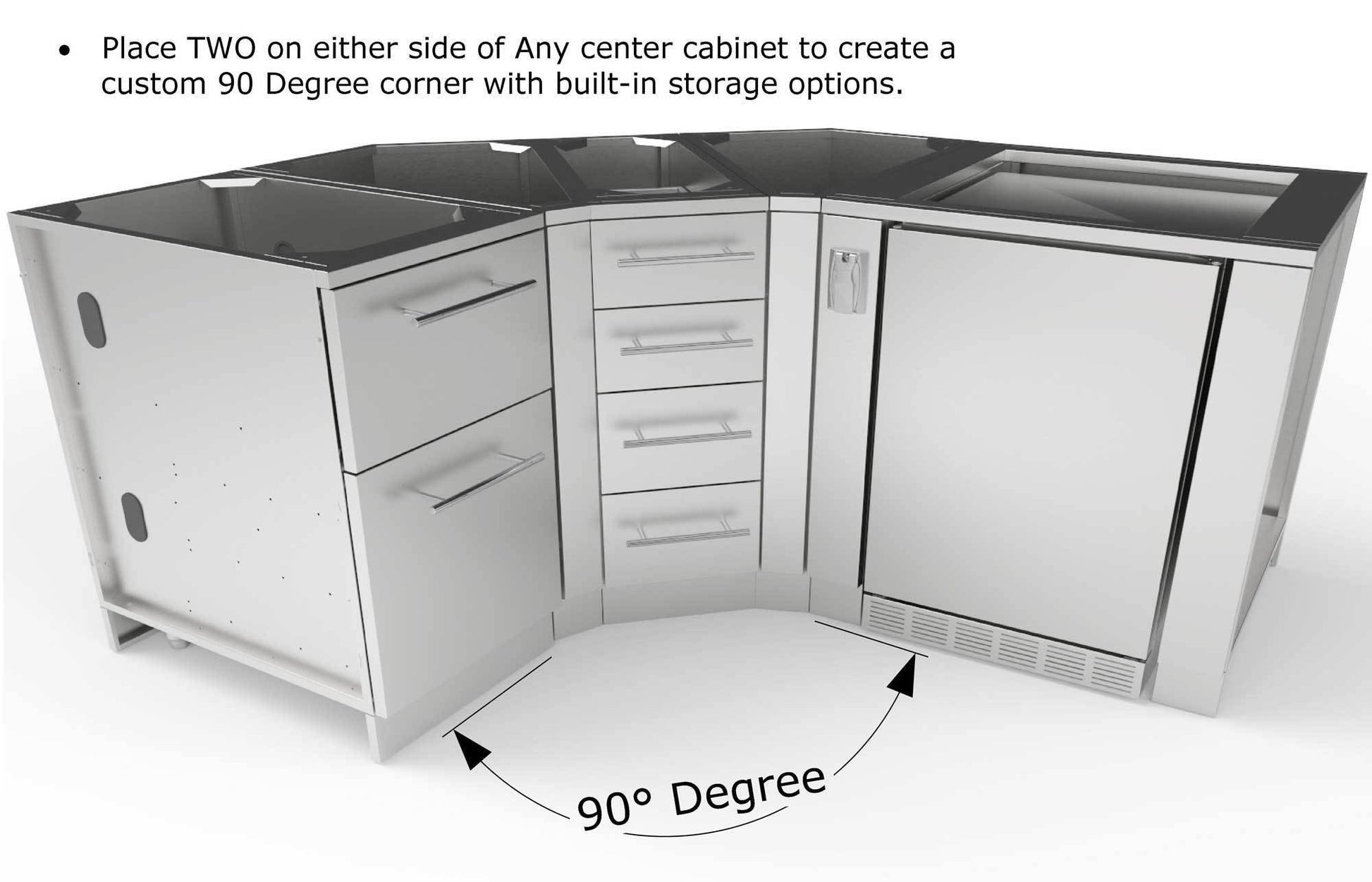 Sunstone 45 Degree Corner Cabinet w/Utility Access – SBC3C45 - Make 90 Degree