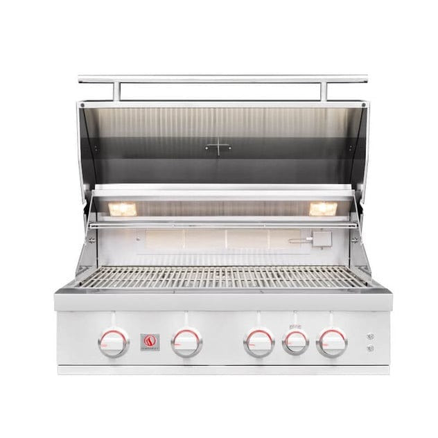 Summerset Sizzler Pro 32" 4 Burner Built-In Gas Grill w. Infrared Burner - SZRPRO32 - Open Lid