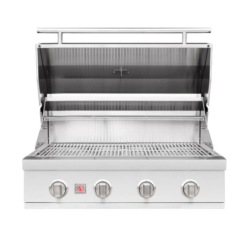 Summerset Sizzler 32 Inch 4 Burner Built-In Gas Grill - SZR32 - Lid Opened