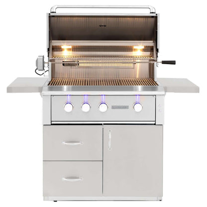 Summerset ALT36T Alturi 36-Inch 3-Burner Grill With Stainless Steel Burners & Rotisserie - Doors Open