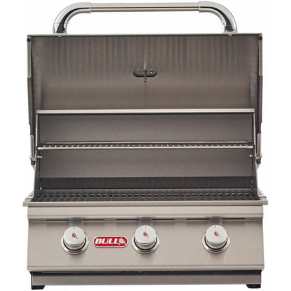 Bull 6900 Steer 25-Inch 3-Burner Built-In Gas Grill - Hood Open