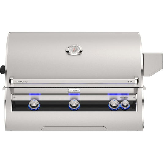 Fire Magic E790I-9LAP 36-Inch Built-In Propane Grill w/ Rotisserie, Left Side Infrared Burner & Analog Thermometer - White Background