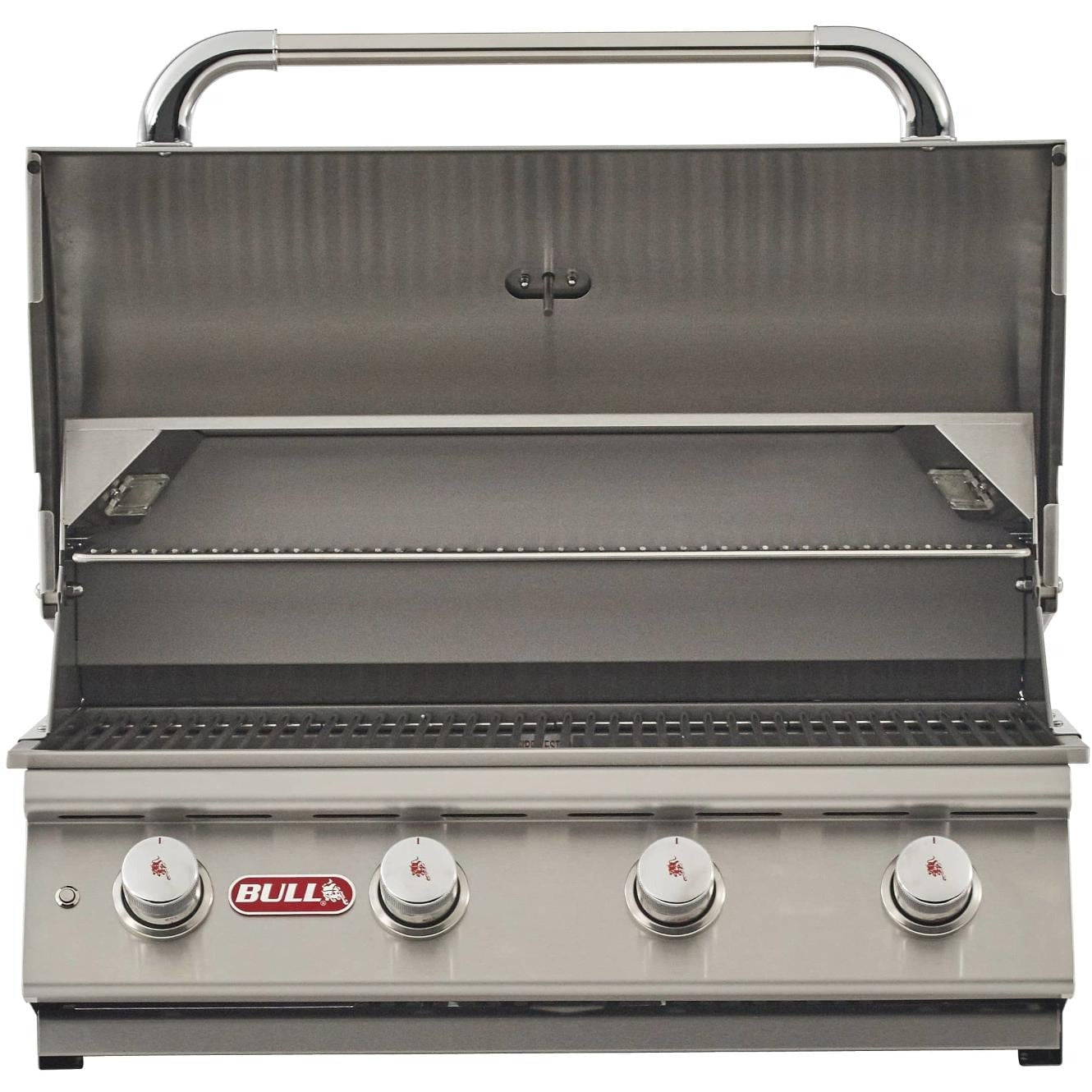 Bull 8704 Lonestar Select 32-Inch 4-Burner Built-In Gas Grill - Hood Open