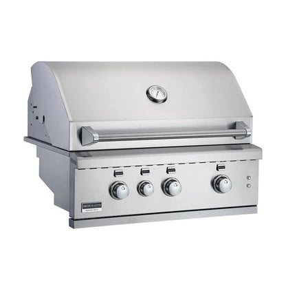 Broilmaster B-Series 32" 4-Burner Stainless Steel Grill Head With Built-In Infrared Burner and Cooking Lights - BSB324 - Front View