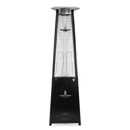 Lava Heat Lava lite KD Triangle Flame Tower Heater 92.5-inch 56 K BTU Electronic Ignition Hammered Black Natural Gas - AL8MGBLK - White Background