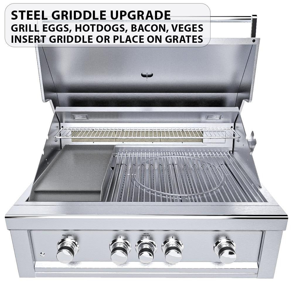 Sunstone Ruby4BIR Ruby 36-Inch 4-Burner Built-In Grill W/ Pro-Sear & Rotisserie - Steel Griddle Upgrade (Sold Separately)