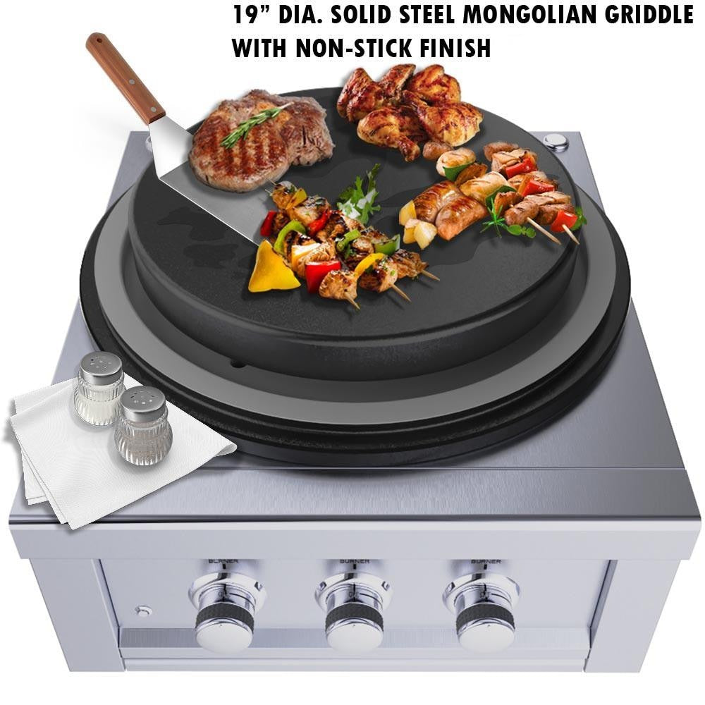 Sunstone SUN24PCB-NG 24 Inch Power Cirque "Complete Package" - Griddle In Use