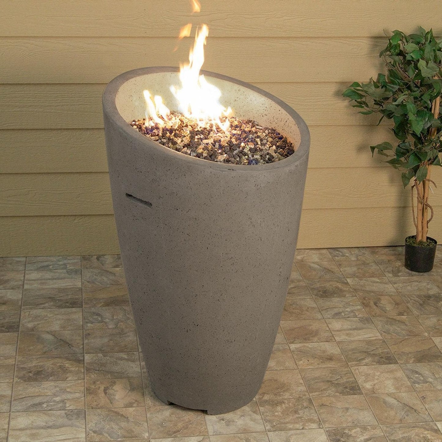 American Fyre Designs Eclipse 23-Inch Fire Urn - Smoke - Lifestyle