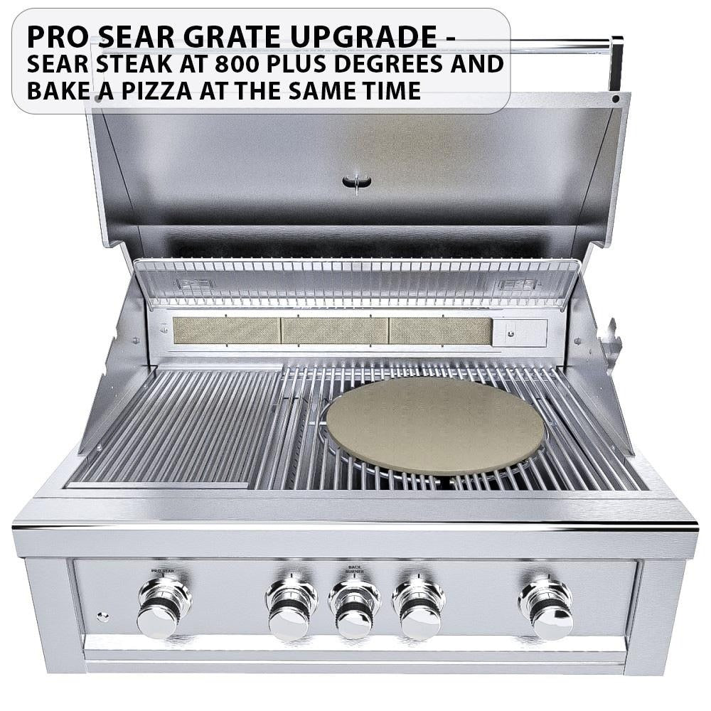 Sunstone Ruby4BIR Ruby 36-Inch 4-Burner Built-In Grill W/ Pro-Sear & Rotisserie - Pro Sear Grate Upgrade (Sold Separately)