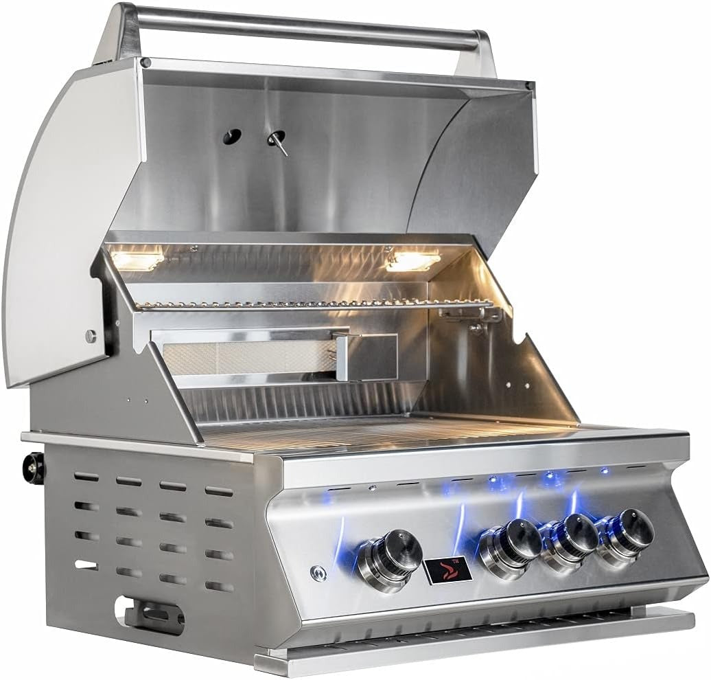 Bonfire 28" 3 Burner Built-In Grill with Rotisserie Kit - CBB3