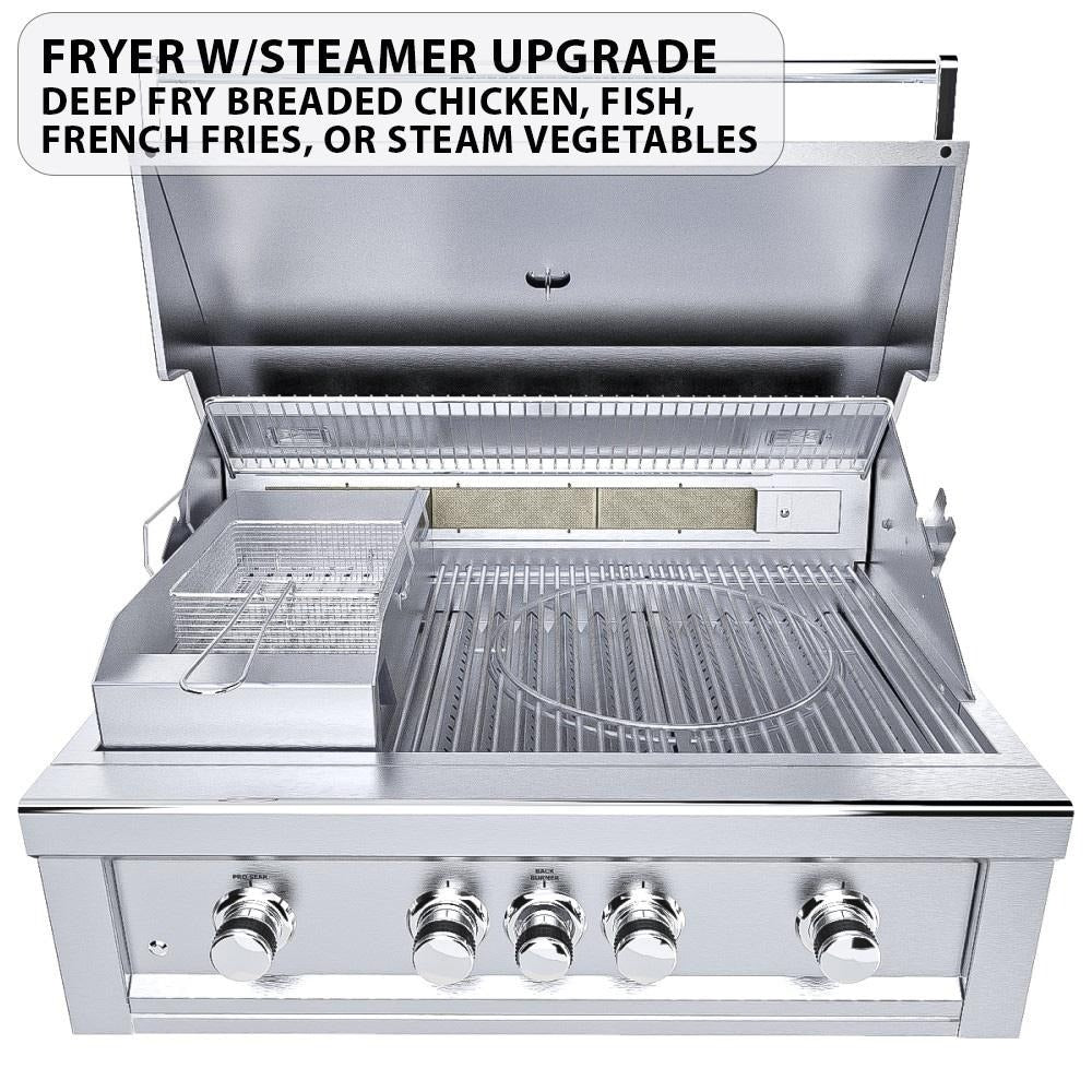 Sunstone Ruby4BIR Ruby 36-Inch 4-Burner Built-In Grill W/ Pro-Sear & Rotisserie - Fryer w/ Steamer Upgrade (Sold Separately)