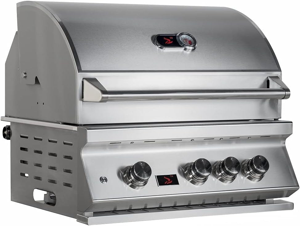 Bonfire 28" 3 Burner Built-In Grill with Rotisserie Kit - CBB3