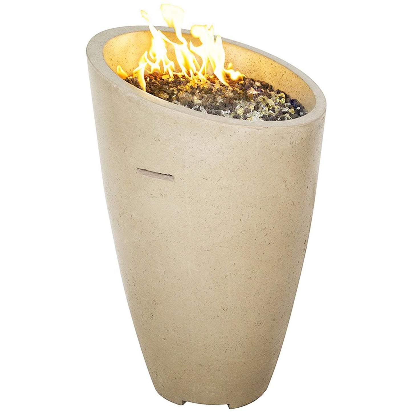 American Fyre Designs Eclipse 23-Inch Fire Urn - Cafe Blanco - Fire Glass Sold Separately