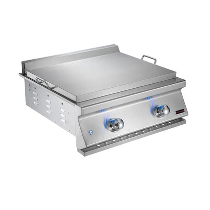 Bonfire Outdoor Whistler 28" 2-Burner Built-In Griddle - CBBGD - Angled View