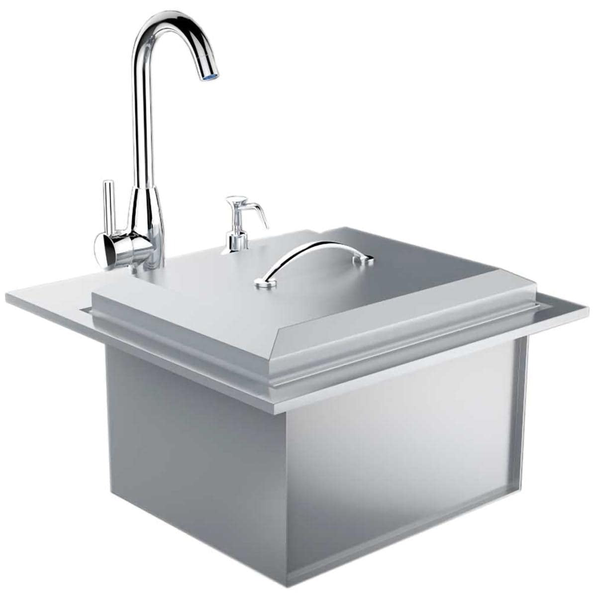 Sunstone Premium 21 X 20 Drop In Sink With Hot/Cold Faucet - Shown With Lid