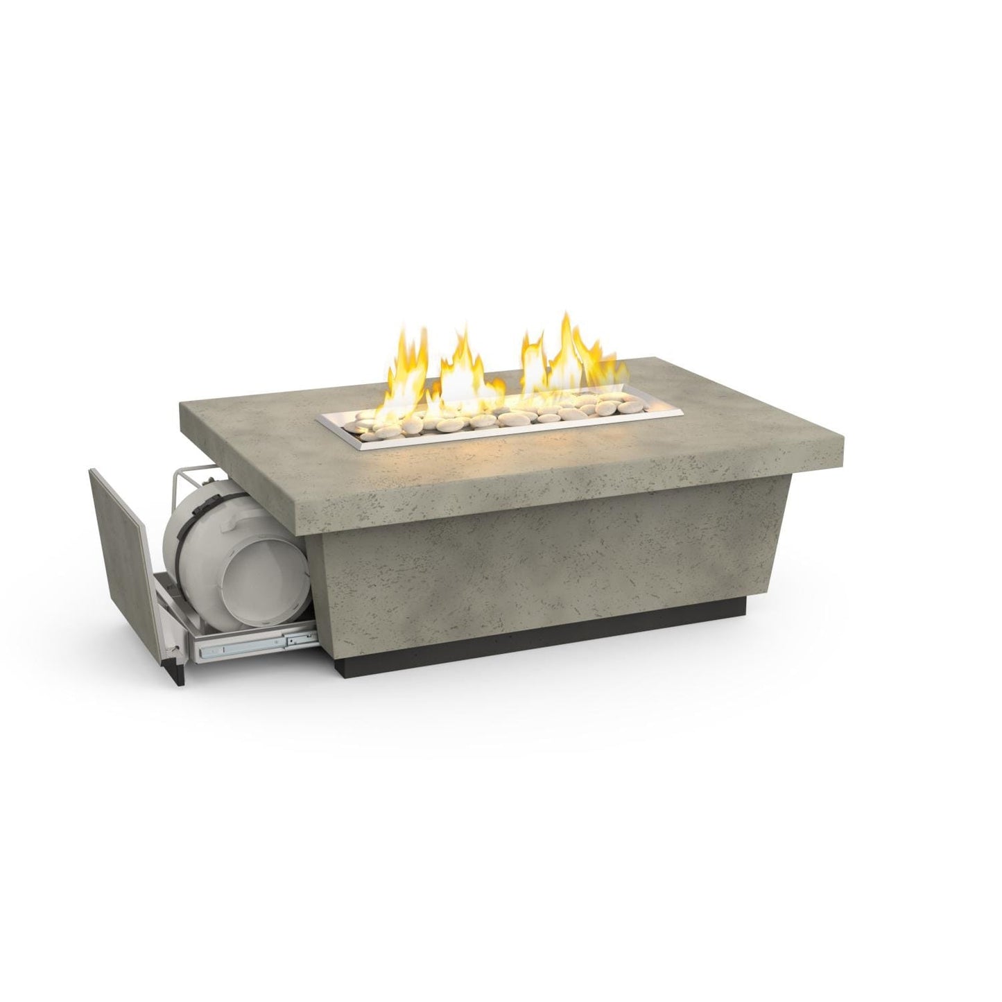 American Fyre Designs 785-LB-11-M4PC Contempo LP Select 62-Inch
Rectangular Propane Gas Fire Table -
Light Basalt - (Shown W/ LP Cylinder Sold Separately)