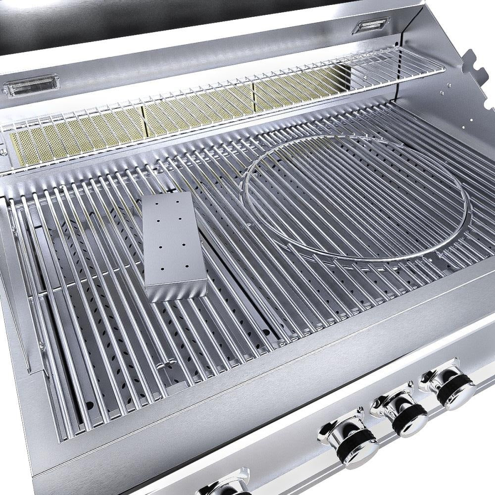 Sunstone Ruby4BIR Ruby 36-Inch 4-Burner Built-In Grill W/ Pro-Sear & Rotisserie - Interior Close-Up