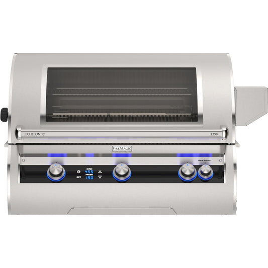 Fire Magic E790I-9E1N-W 36-Inch Built-In Natural Gas Grill w/ Rotisserie, Magic Window & Digital Thermometer - White Background