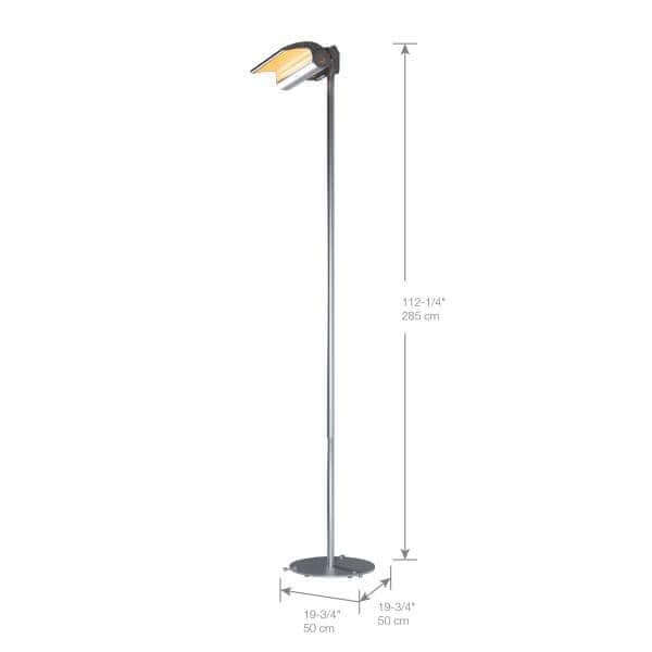 DSH Series Infrared Electric Heater Permanent Floor Stand - Dimensions (Heater Sold Separately)