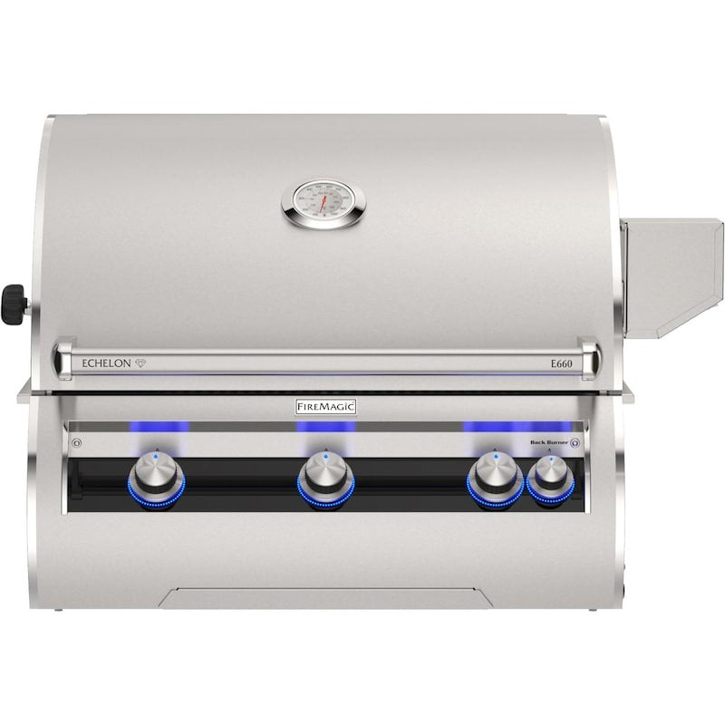 Fire Magic E660I-9EAP 30-Inch Built-In Propane Grill w/ Rotisserie & Analog Thermometer - White Background