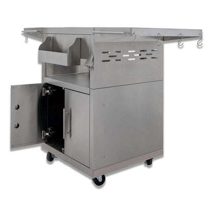 Blaze - BLZ-20-KMDO-CART-SC - Cast Aluminum Kamado Grill Cart Only - Angled Side View W/Door Open - White Background