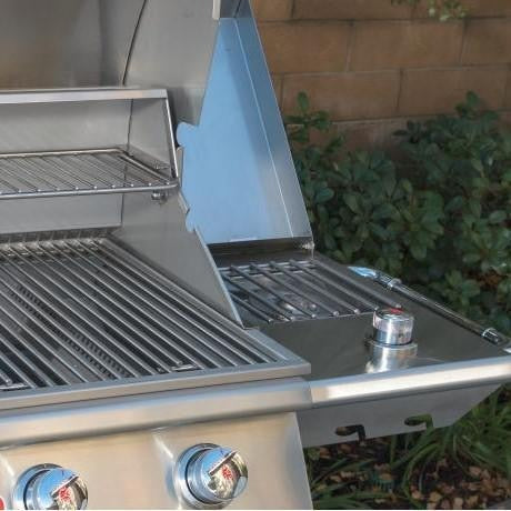 Bull 60010 Sidekick Propane Gas Single Side Burner W/ Stainless Steel Lid - On Cart