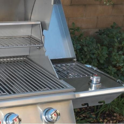 Bull 60010 Sidekick Propane Gas Single Side Burner W/ Stainless Steel Lid - On Cart