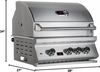 Bonfire 28" 3 Burner Built-In Grill with Rotisserie Kit - CBB3