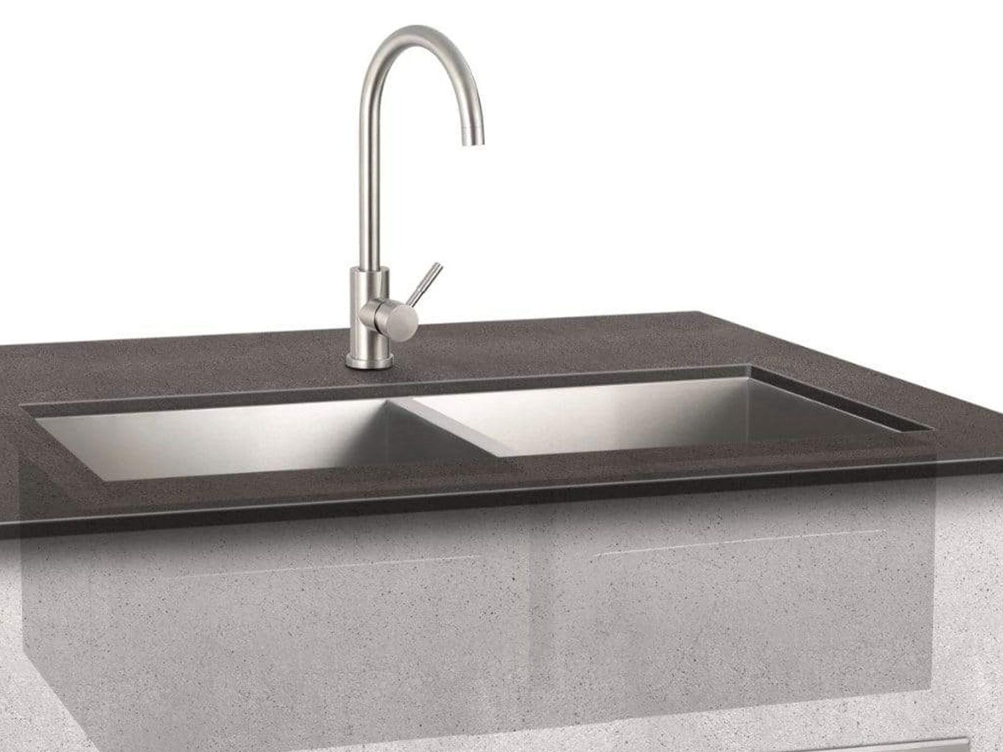 Fire Magic Stainless Steel Hot And Cold Water Mixer Faucet - 3836 - Installed View