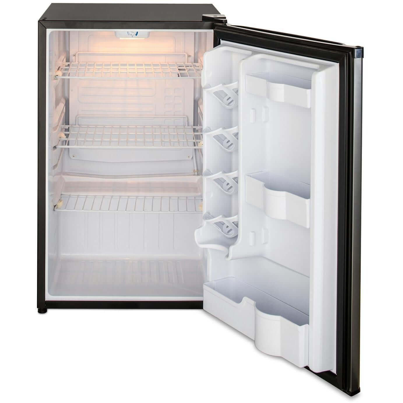 Blaze BLZ-SSRF126 20-Inch 4.4 Cu. Ft. Compact Refrigerator W/ Recessed Handle - Door Open with Light On