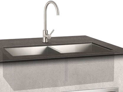 Fire Magic Stainless Steel Double Sink - 3837 - With Faucet