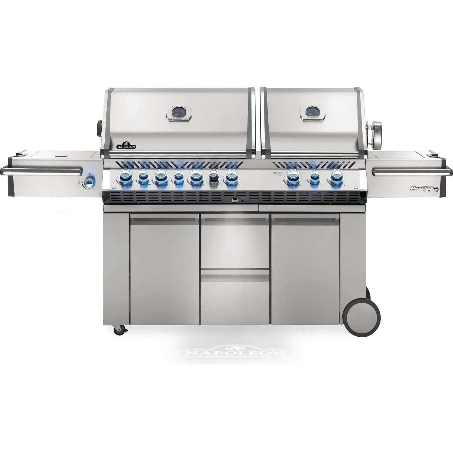 Napoleon PRO825RSBISS-3 Prestige PRO 825 Gas Grill w/Infrared Rear Burner, Double Infrared Sear Burner & Side Burner