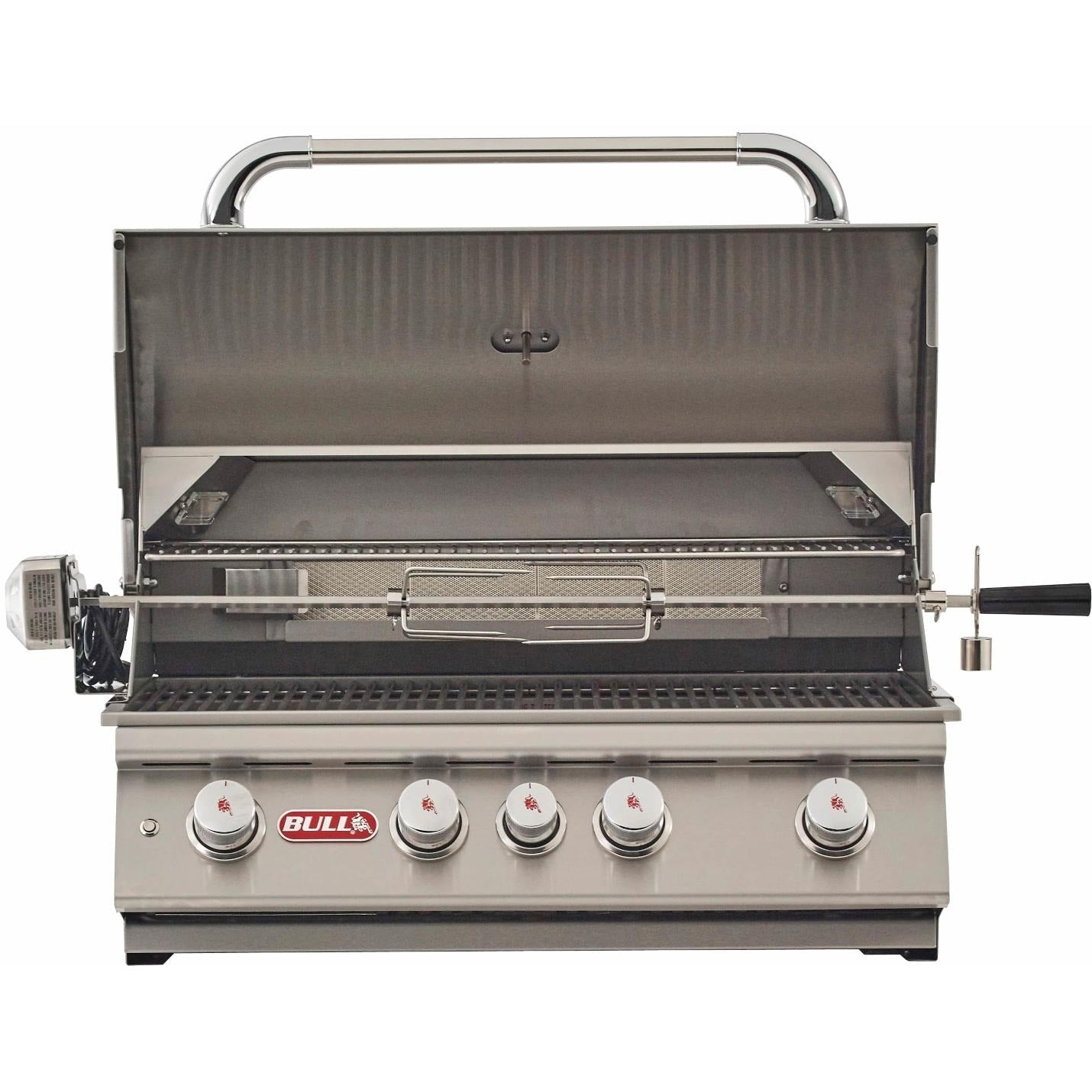 Bull 4762 Angus 30-Inch 4-Burner Built-In Gas Grill - Hood Open