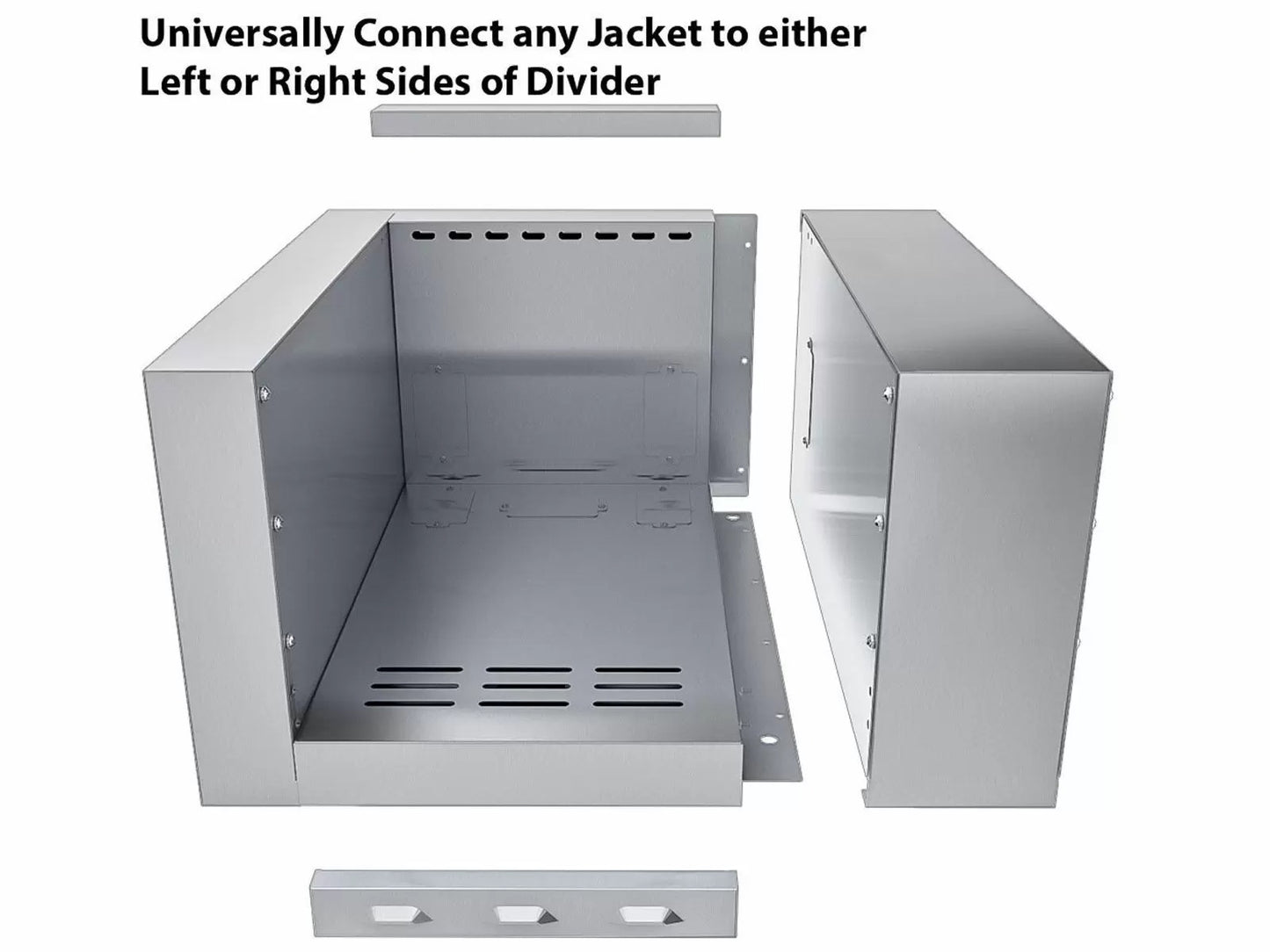 Sunstone 6-Inch Stainless Steel Universal Appliance Jacket Divider Box Panel - SUNJKDIV6 - Right Side of Divider