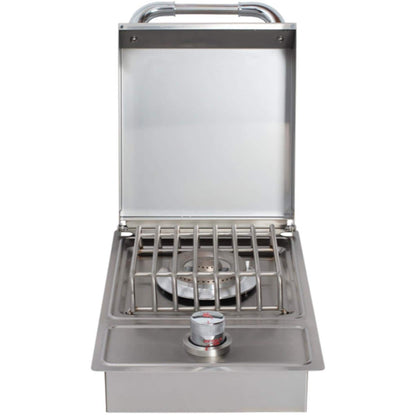 Bull 6000 Drop-In Stainless Steel Single Side Burner - Front View Lid Open