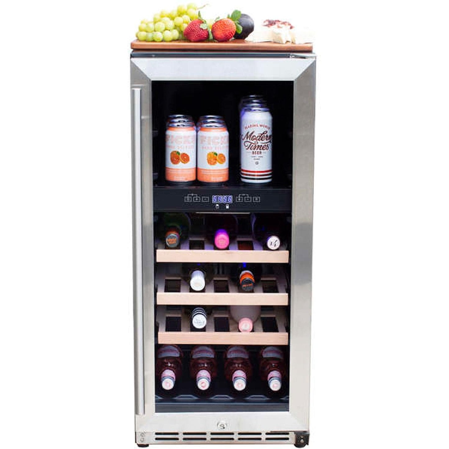 Summerset 15-Inch Outdoor Rated Dual Zone Wine Cooler - SSRFR-15WD - Food